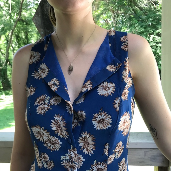 Vintage Floral Dress Button Up, Fully Lined Size 10 - Picture 3 of 7